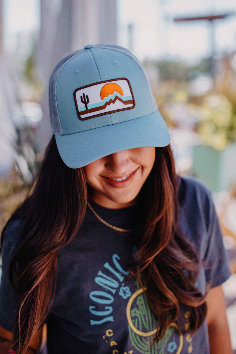 Retrozona Low Profile Trucker - Smoke Blue/Aluminum