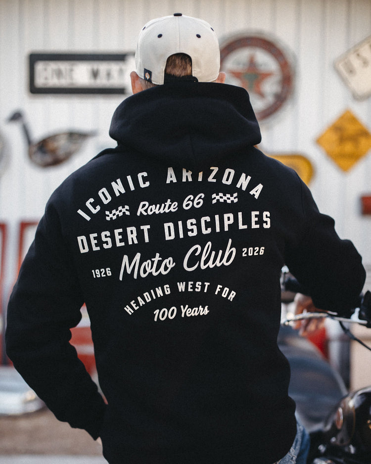 Moto Club Unisex Hoodie - Route 66 - Iconic Arizona
