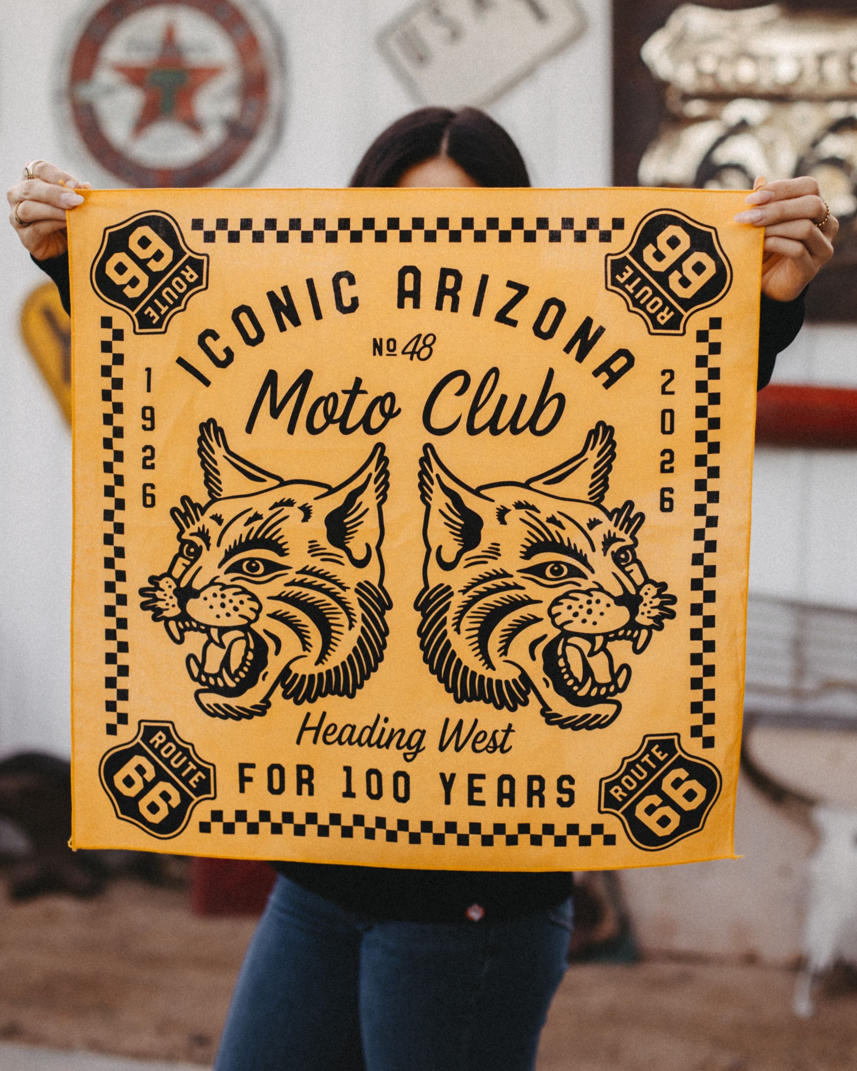 Heading West 100 Years Bandana Route 66 | Arizona Bandana