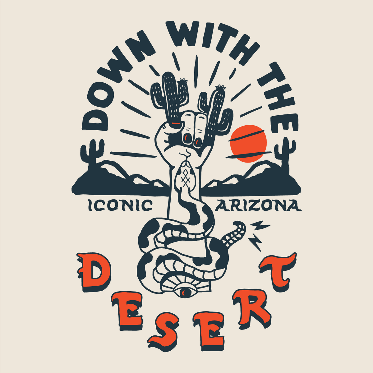 Down With the Desert Ladies Boxy Crop Tee - Iconic Arizona