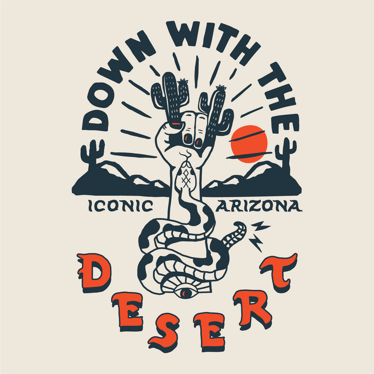 Down With the Desert Ladies Boxy Crop Tee - Iconic Arizona
