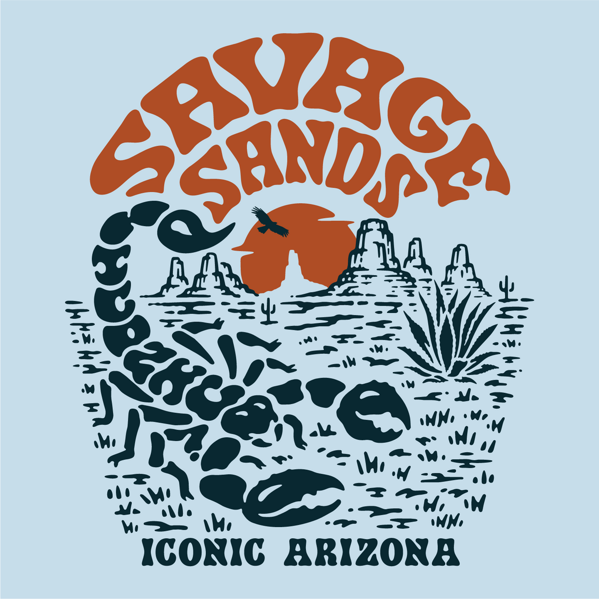 Savage Sands Ladies Boxy Crop Tee - Iconic Arizona