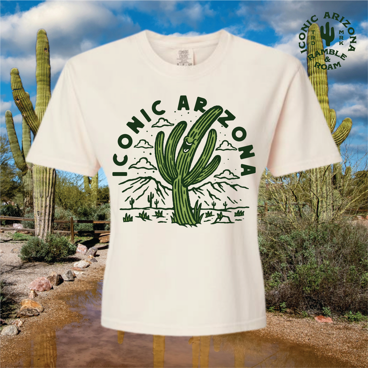 Rise and Shine Ladies Boxy Crop Tee - Iconic Arizona