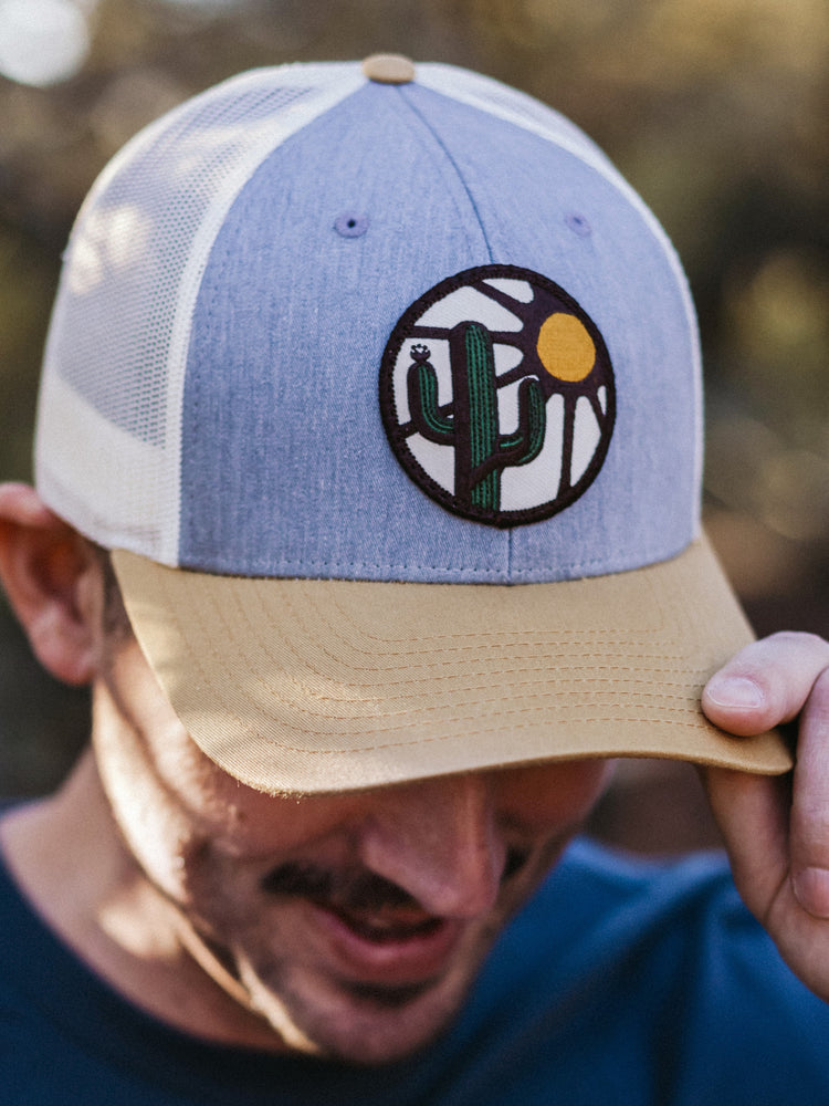 Blooming Saguaro Low Profile Curved Trucker - Iconic Arizona