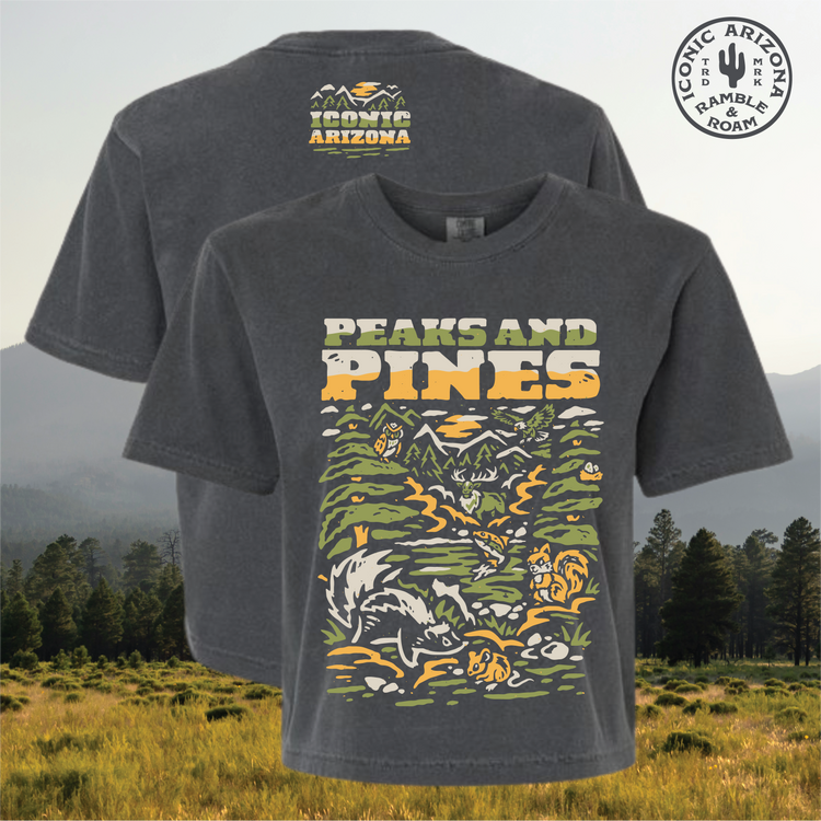 Peaks and Pines Ladies Boxy Crop - Iconic Arizona