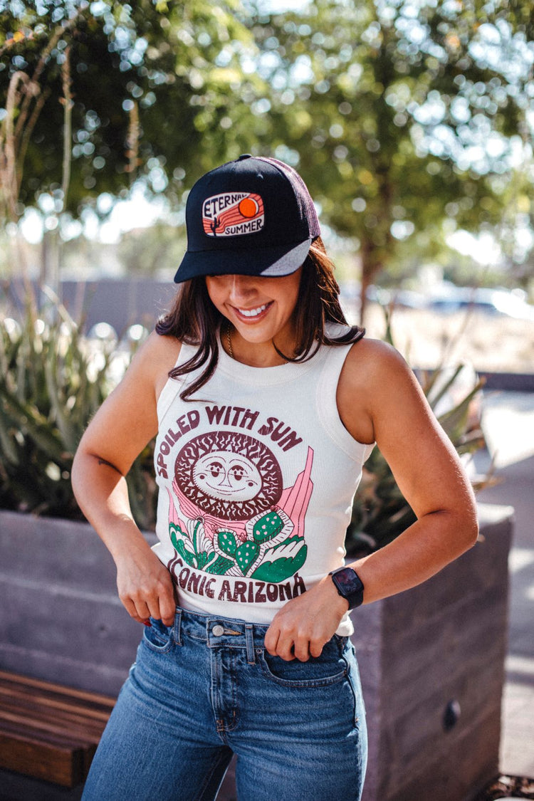 Eternal Summer Curved Trucker - Black - Iconic Arizona