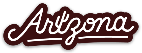 Arizona Saguaro Script Sticker – Iconic Arizona