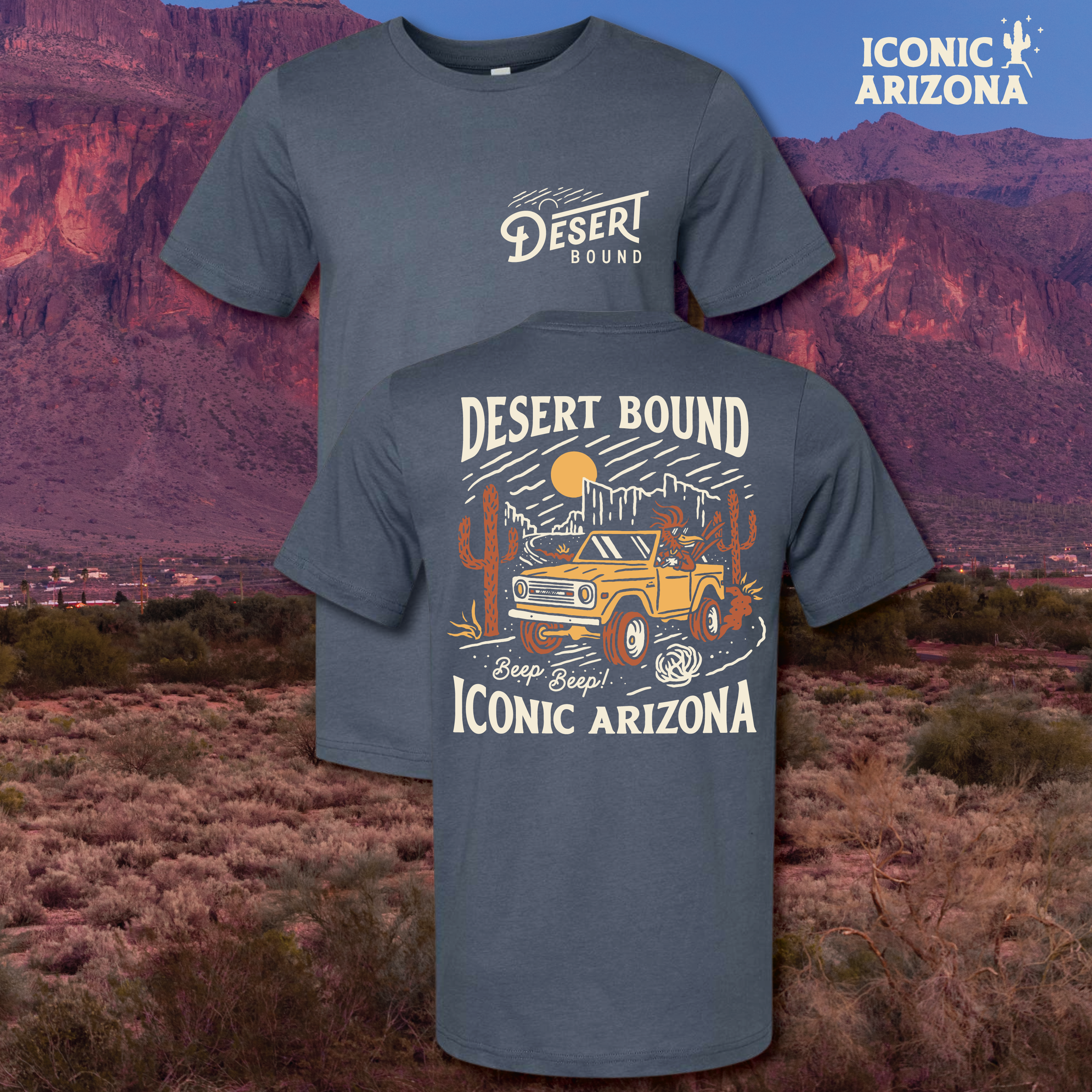 Desert Bound Unisex Tee - Vintage Navy – Iconic Arizona