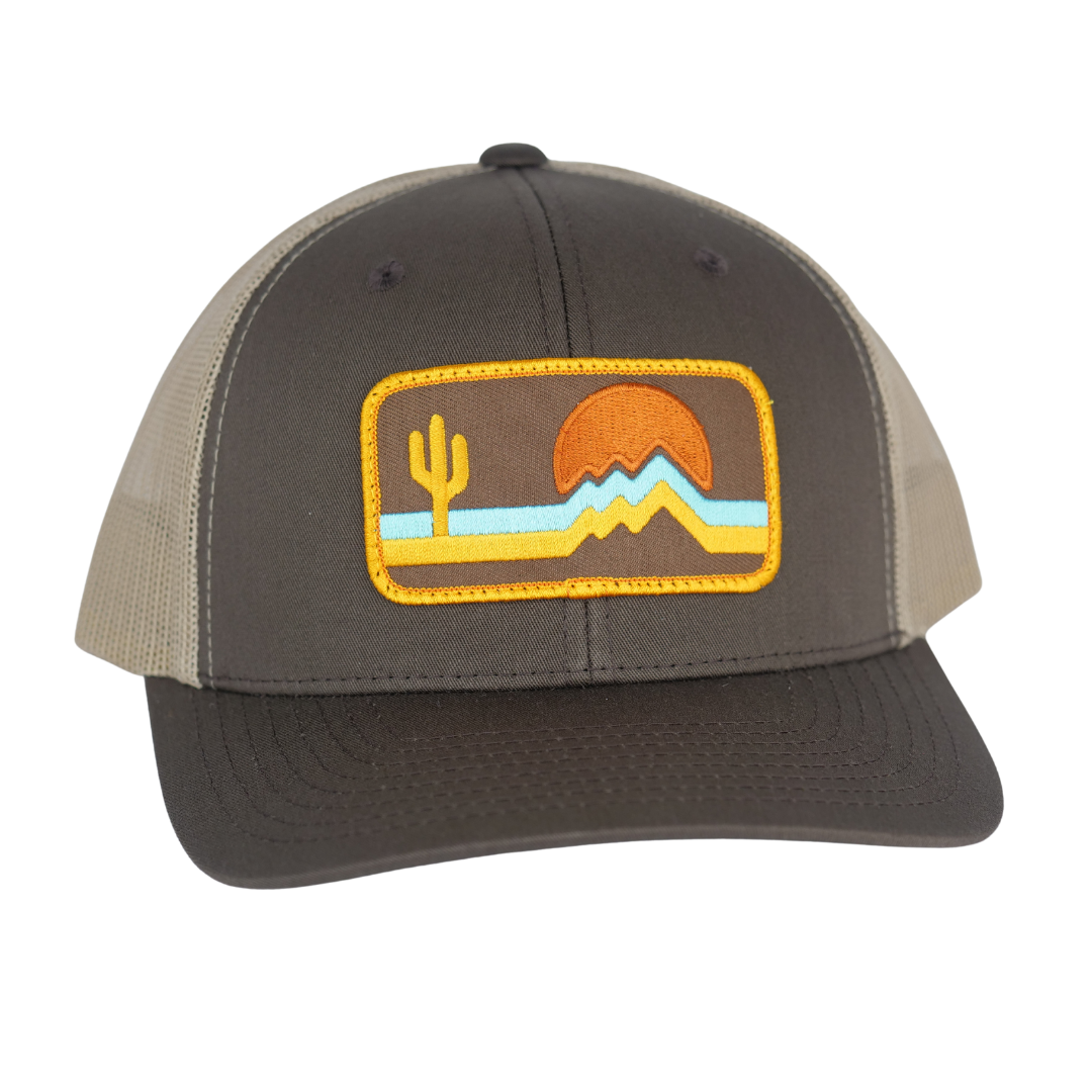 Retrozona Curved Brim Trucker - Brown/Khaki – Iconic Arizona